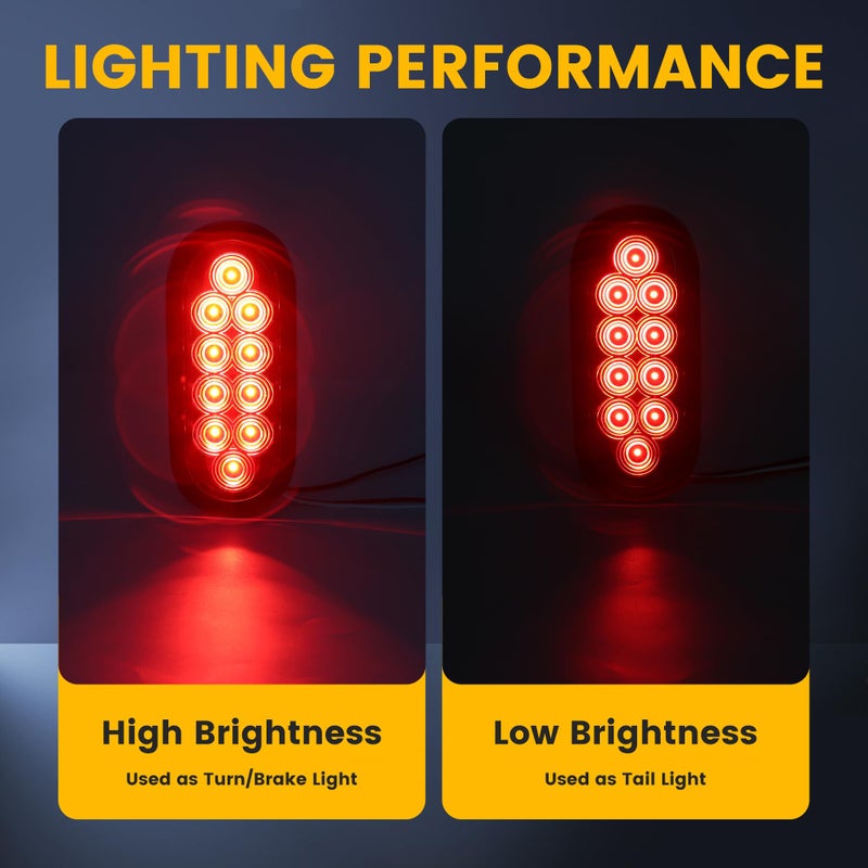 MAXXHAUL 80684 6" LED Submersible Oval LED Stop/Turn Trailer Tail Light, 2 Pack - Image 2